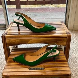Chris-T Green slingback kitten heel- 7M